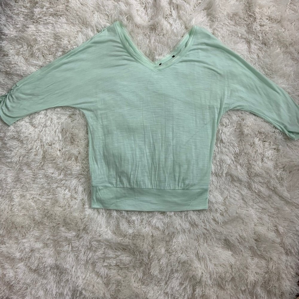 Blue Quarter Sleeve Top